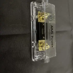 AIMS Power ANL fuse holder with clear cover and 200A fuse for RV, marine, solar, and inverter wiring