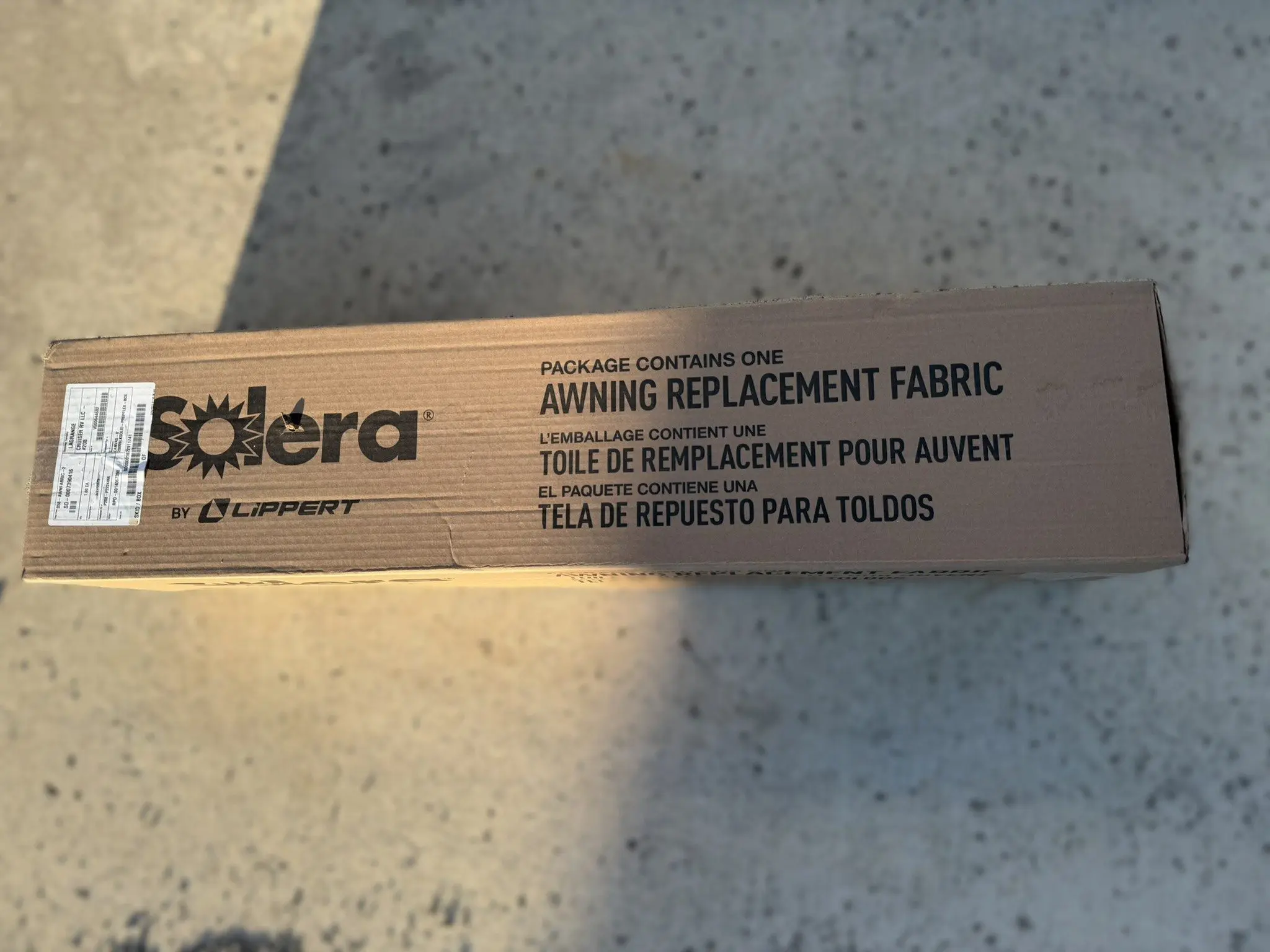 Lippert Solera 8 Foot Black RV Awning Replacement Fabric V000370171