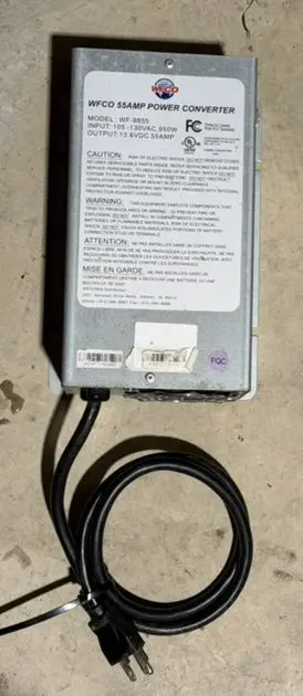 WFCO WF-9855 55 amp RV power converter and battery charger for campers, trailers, and motorhomes