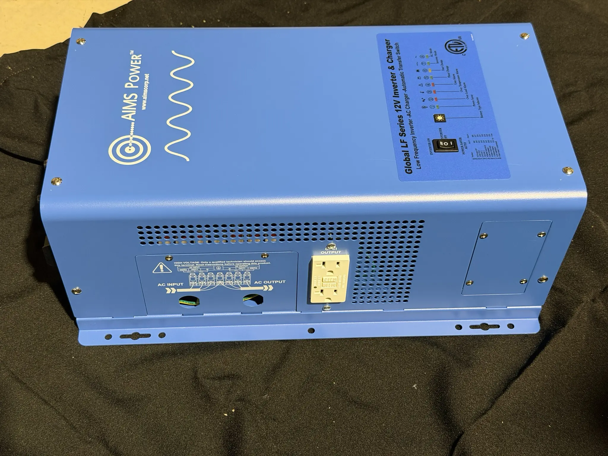 AIMS Power 3000W 12V pure sine inverter charger PICOGLF3K12050BY, new
