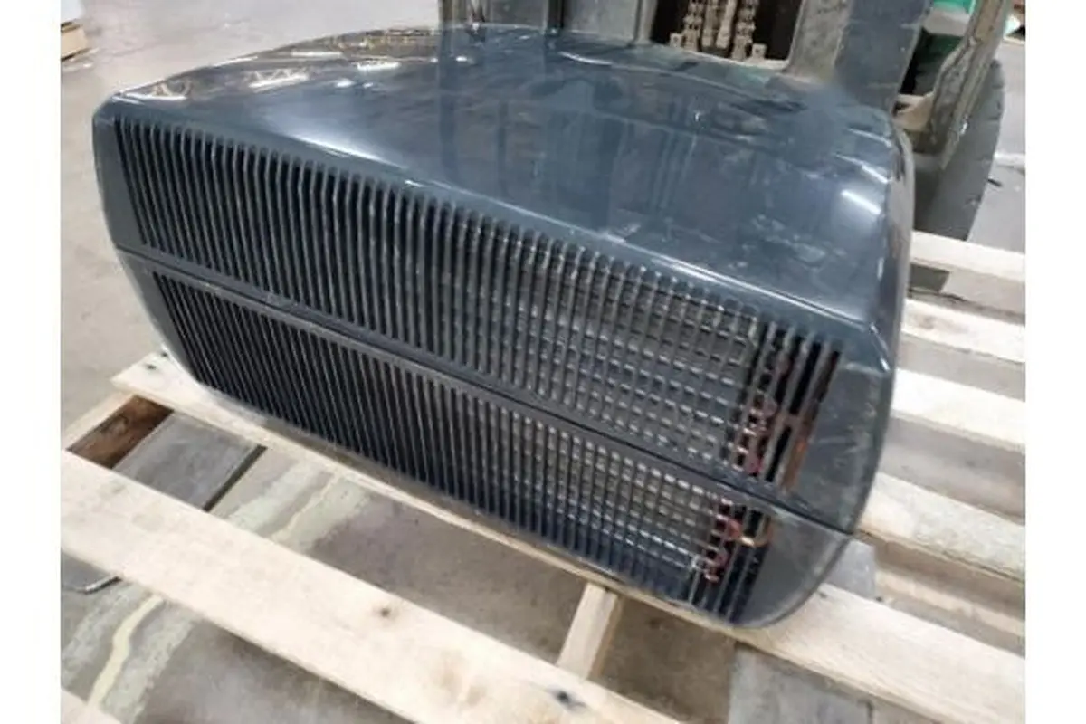 Rear condenser coil and grille of Dometic FJX3473MBKAS RV air conditioner