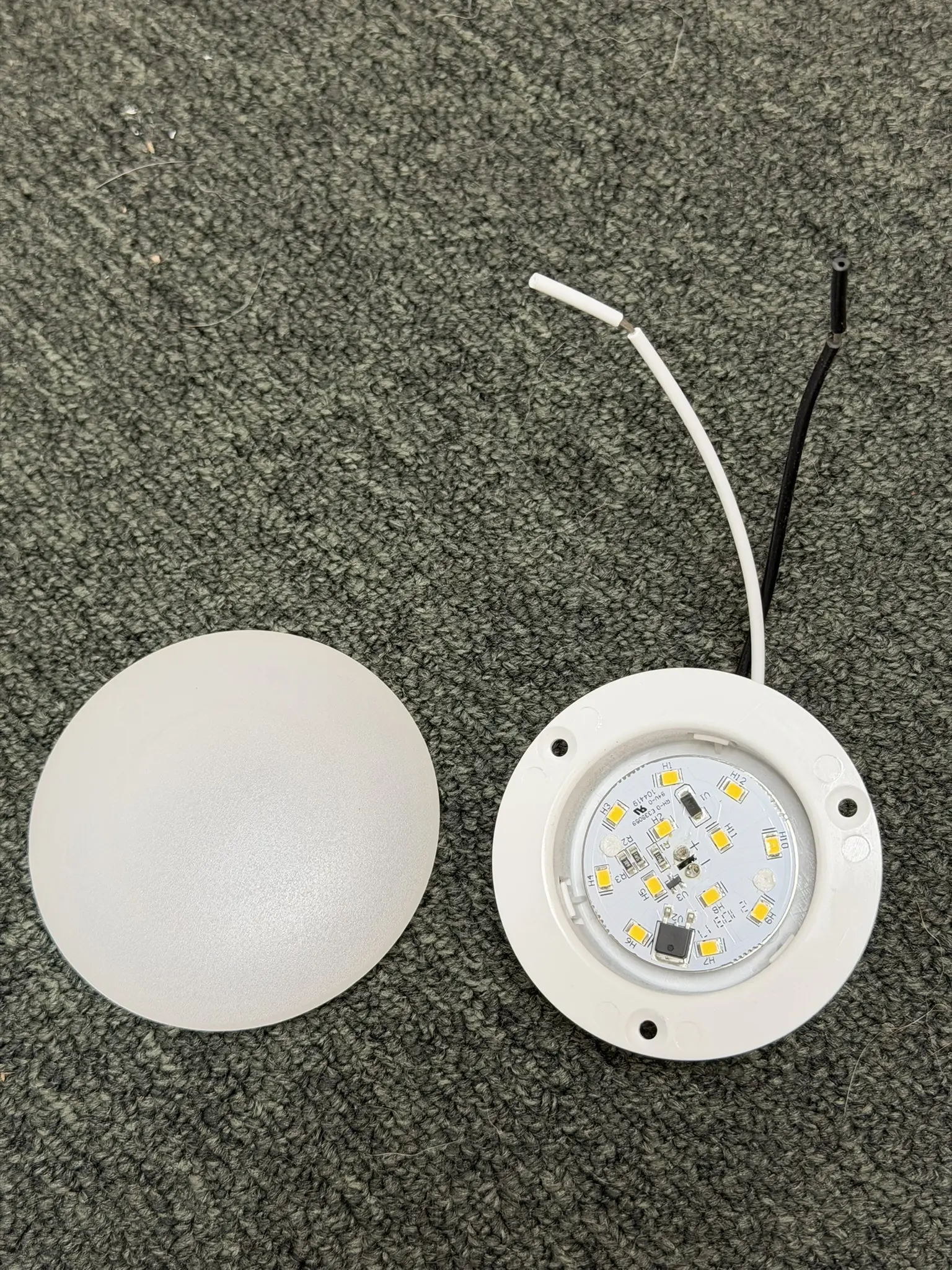 3W RV LED ceiling light PM-RV12V-PA3 with frosted lens removed showing 12 LEDs