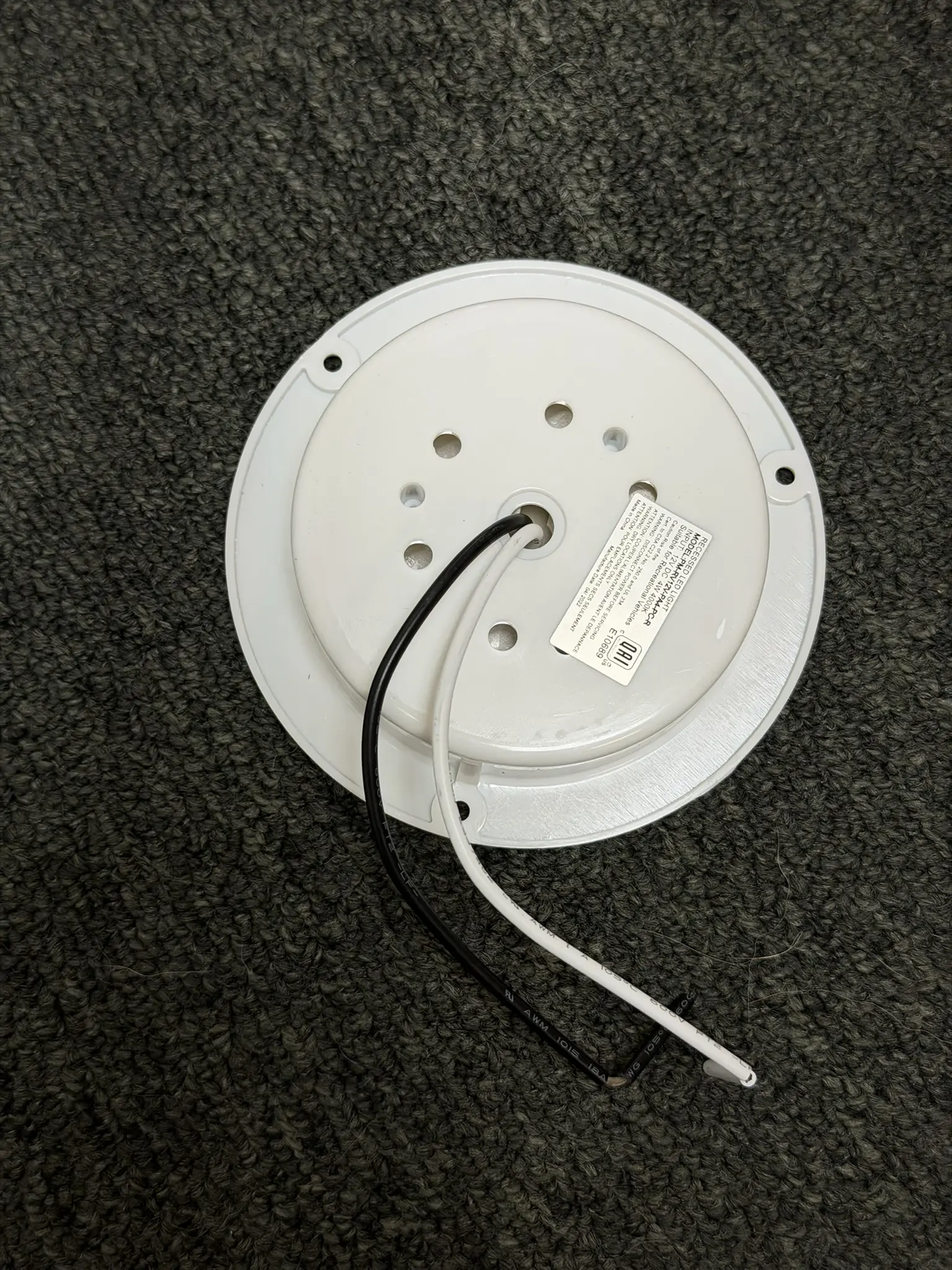 Back label of 4W RV LED light PM-RV12V-PA4-PC-R, 12V DC 4W 4000K, QAI certified