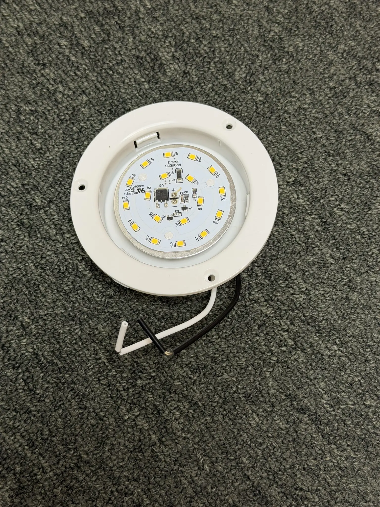 4W RV recessed LED light PA4 LED board and mounting flange with screw holes