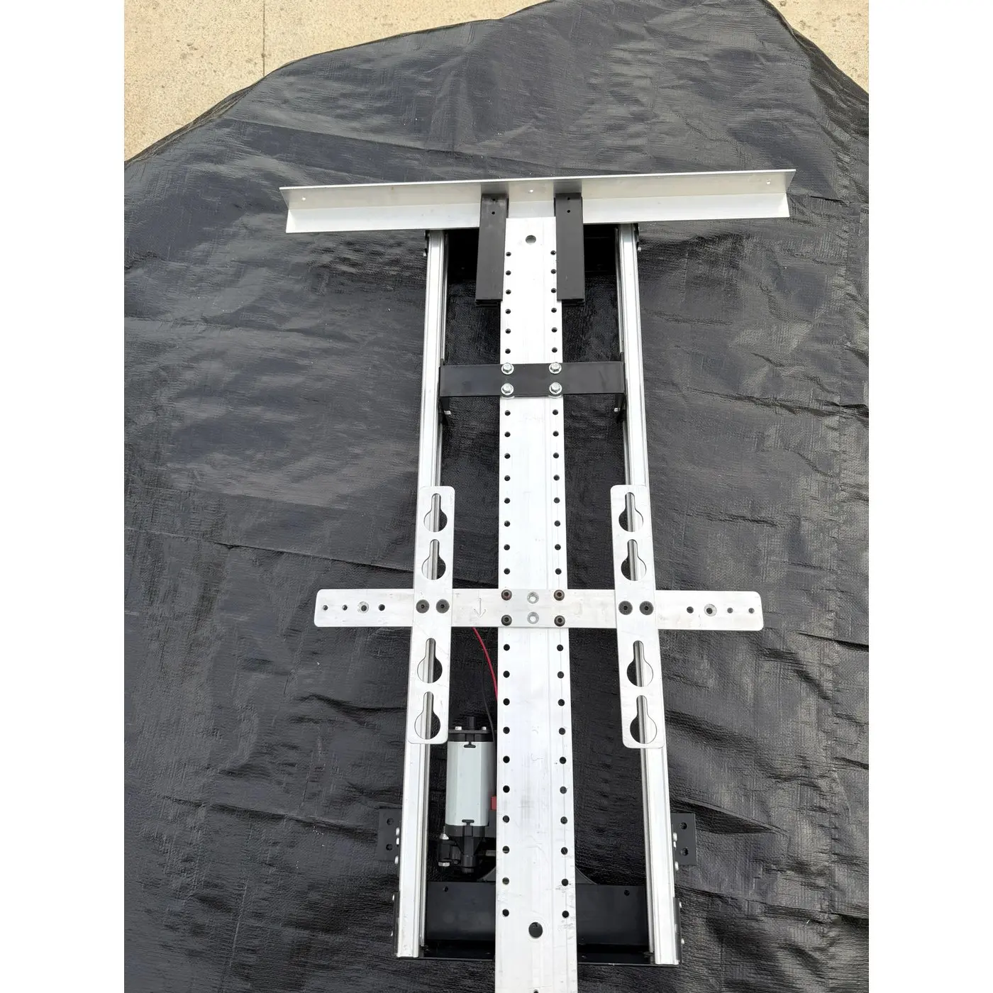 RV TV lift adjustable VESA bracket and valance rail