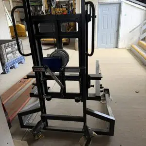 KNAPP OSR load-handling device on Gesa Handstapler 2.0 manual winch stacker, front view
