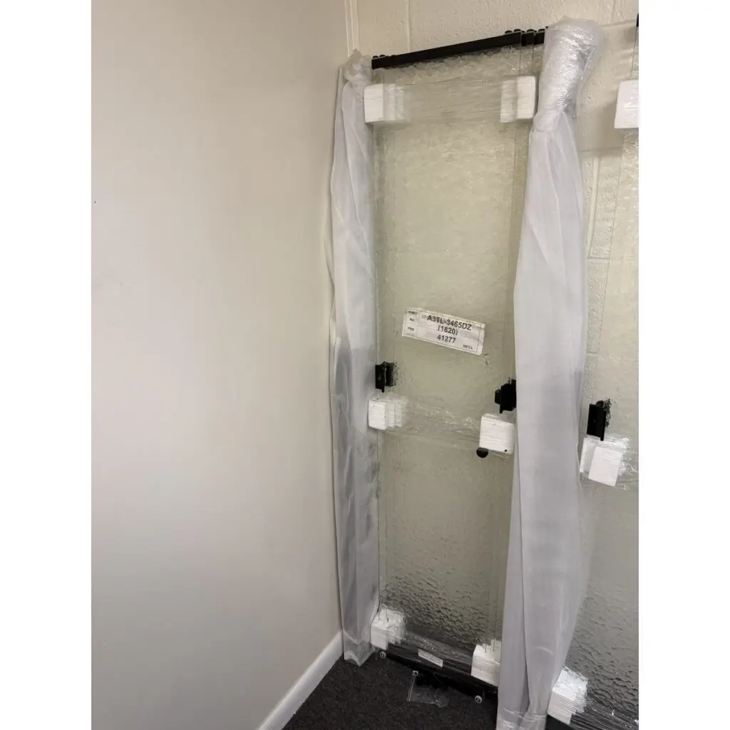 SEA A3TS Beta triple sliding RV shower enclosure with obscure glass, part A3TL-3465DZ
