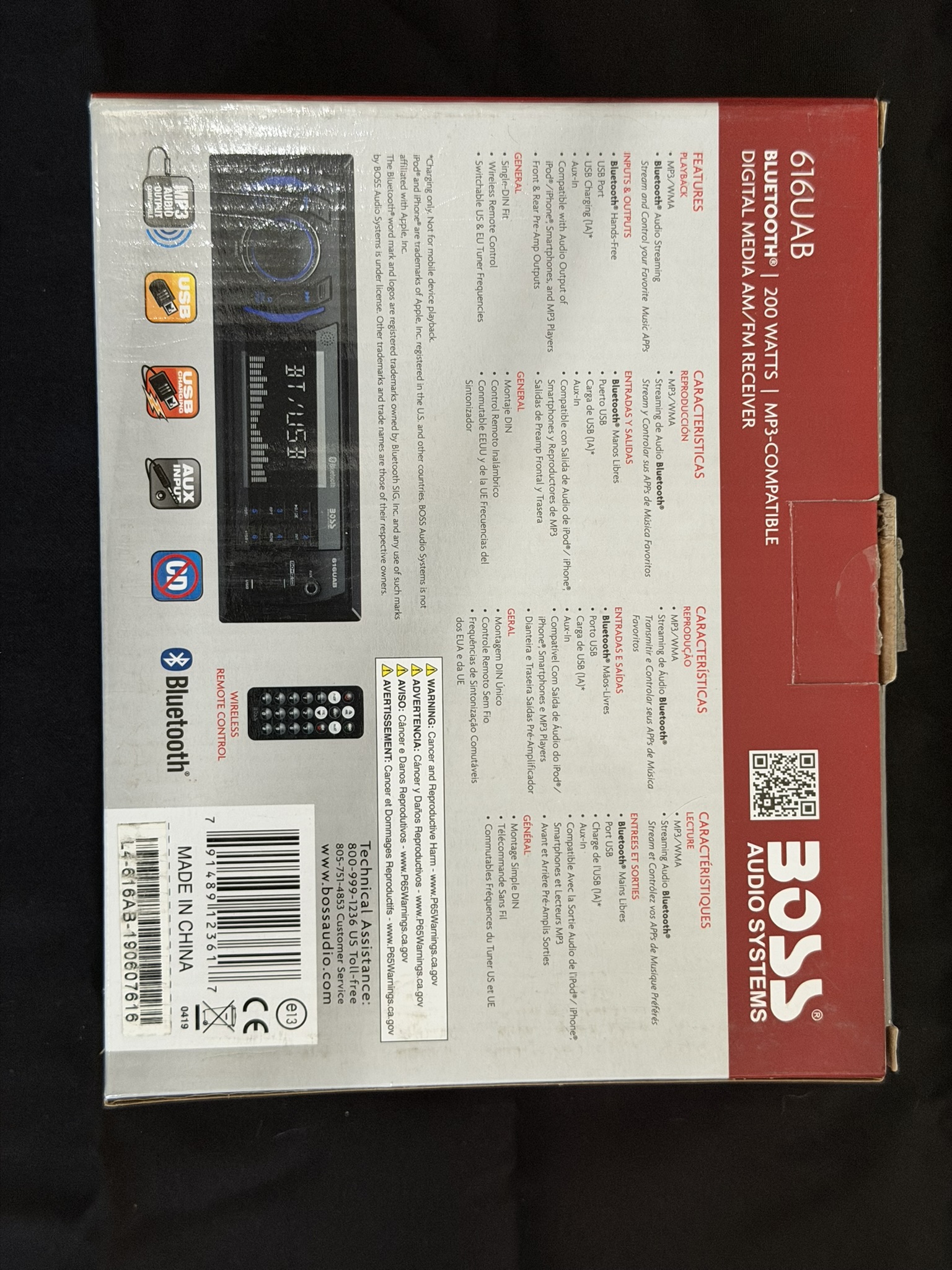 BOSS Audio 616UAB Bluetooth Car Stereo - Single DIN Digital Media Receiver - Image 4