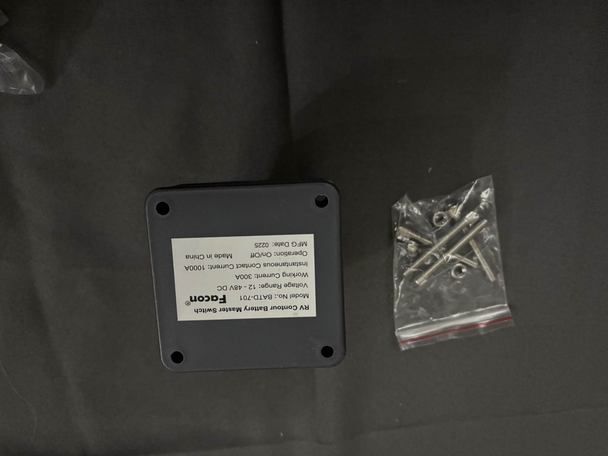 Fastronix BATD-701 RV Battery Master Disconnect Switch 300A 12V-48V DC - Image 3